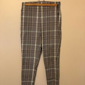 RW&CO. Women's Checkered Skinny Pants - Gray and Black